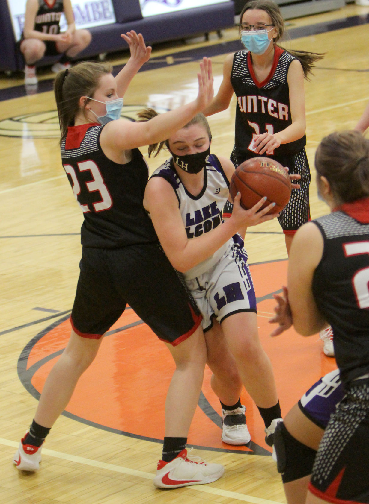 Winter at Lake Holcombe girls basketball 1-5-21